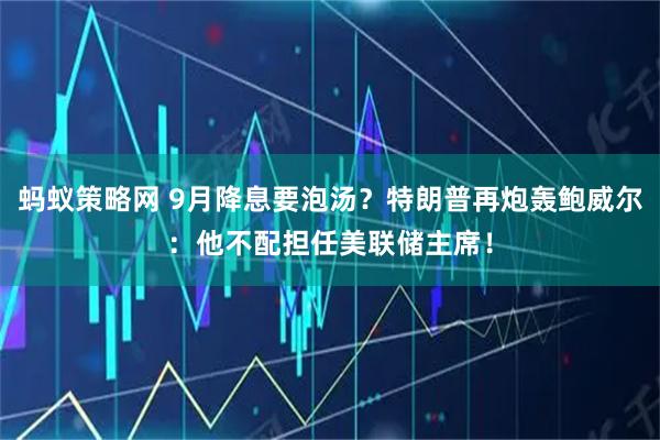 蚂蚁策略网 9月降息要泡汤？特朗普再炮轰鲍威尔：他不配担任美联储主席！